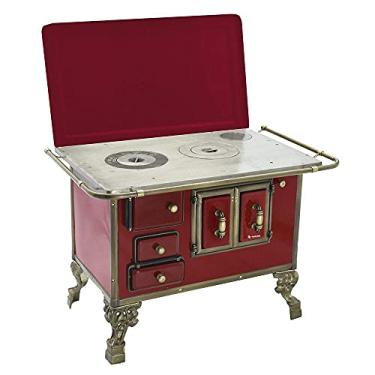 Imagem de Fogão a Lenha Barroco Venâncio 03 com Tampa Vermelho Intenso 3bdtvr