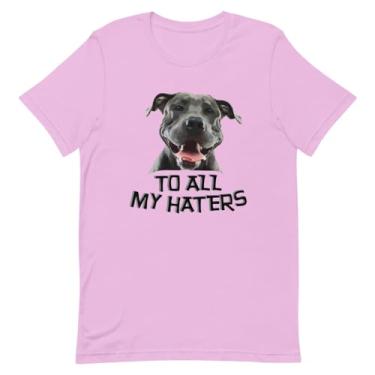 Imagem de Camiseta divertida para entusiastas de cães com estampa divertida | Hilarious to All My Haters, Lilás, P