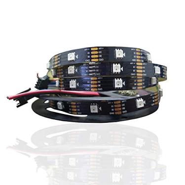 Imagem de ws2815 DC12V RGB LED Pixels Strip Light individualmente endereçável 150 LED de sinal duplo IP30 5m 30 LEDs píxeis preto PCB