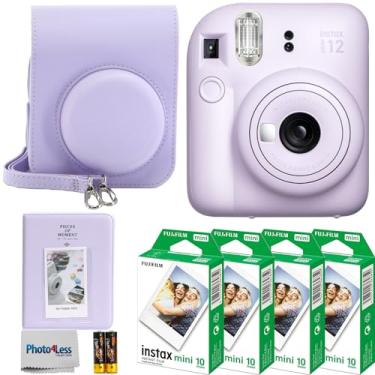 Imagem de Fujifilm Câmera instantânea Instax Mini 12 lilás roxa, Fuji Instax Mini filme instantâneo 40 folhas, pacote de presente para câmera instantânea