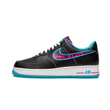 Imagem de Nike T nis masculino Air Force 1 Low '07 LV8 Miami Nights DD9183-001, Preto/azul-petr leo/rosa choque, 12