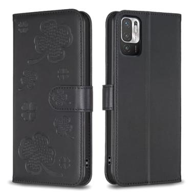 Imagem de Capa carteira para Xiaomi Redmi Note 10 5G, com 3 cartões e 1 compartimento para dinheiro, capa de telefone flip de couro PU à prova de choque compatível com Redmi Note 10 5G 6,5 polegadas (preta)