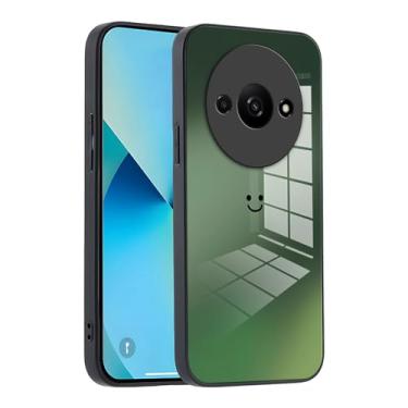 Imagem de XINYEXIN Capa de telefone de vidro gradiente para Xiaomi Redmi A3 - proteção fina, amortecedor de silicone macio, à prova de choque e resistente a arranhões - verde