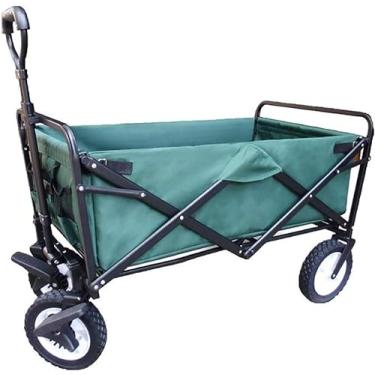 Imagem de Carrinhos de armazenamento Carrinho de jardim dobrável Carrinho de compras multifuncional para exterior (cor: verde) (verde) hopeful