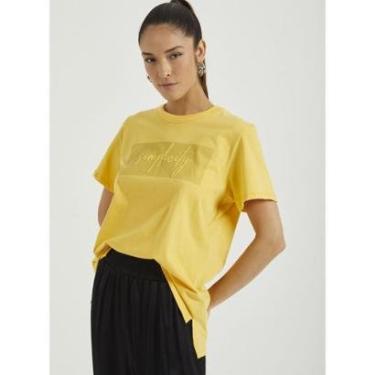 Imagem de Camiseta Manga Curta Colcci Sport Style Simplicity - Amarela Amarelo M-Feminino