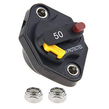 Imagem de RKURCK Disjuntor de disjuntor 12 V-32 V CC de reinicialização manual 50 A para carros, caminhões, trailers, marinhos, à prova d'água