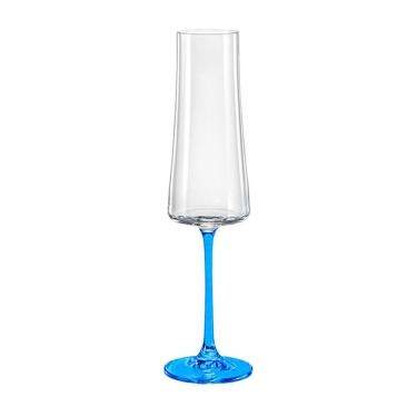 Imagem de Taça De Cristal Bohemia Para Champanhe 210 ml Azul Xtra 1 Peça