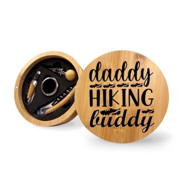 Imagem de Conjunto de ferramentas para abridor de garrafas de vinho de bambu para caminhada do papai, presente para o pai, conjunto de vinho para homens, kit de vinho, ferramentas de vinho, ferramentas de vinho