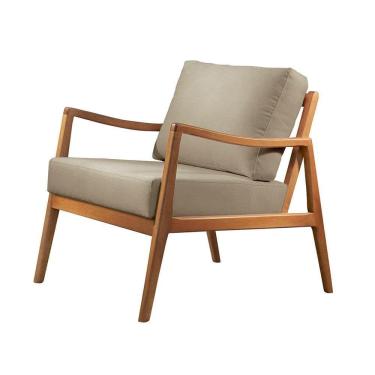 Imagem de Poltrona Giulia Luxo Madeira Maciça Castellar Móbile Corino Off White Corino Off White