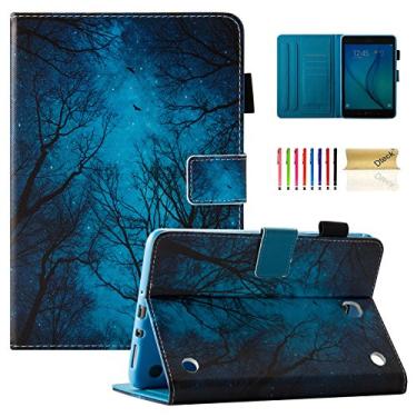 Imagem de Dteck Capa para Samsung Galaxy Tab A 8.0 (modelo 2015), SM-T350/355/357, capa fólio leve de couro PU com compartimentos para cartões/suporte, capa protetora de desenho fofo, floresta verde