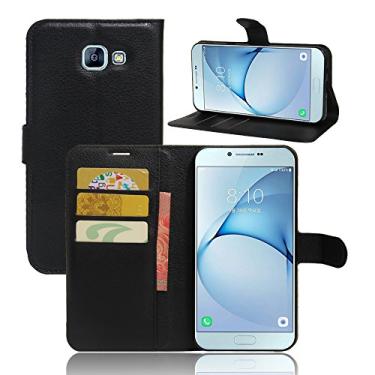 Imagem de Capa para Samsung Galaxy A8 (2016) – Capa flip carteira de couro PU para Samsung Galaxy A8 (2016), capa de proteção de telefone estilo empresarial, capa com [compartimentos para dinheiro e cartão]