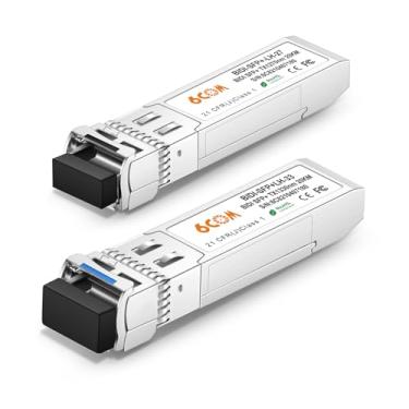 Imagem de 6COMGIGA Um par de transceptores 10G SFP+ Bidi, 10GBase-BIDI 1270nm/1330nm SMF, até 20 km, compatível com Cisco, Ubiquiti, D-Link, Supermicro, Netgear e outros interruptores abertos