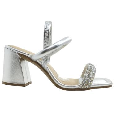 Imagem de Sandália Feminina Casual Dia a Dia com Strass Calce Fácil Salto Grosso Dakota  Y7641