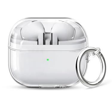 Imagem de Aircawin Capa transparente para Samsung Galaxy Buds 3 e Galaxy Buds 3 Pro, protetor à prova de choque para fones de ouvido sem fio Samsung, capa de TPU macio de corpo inteiro com chaveiro, acessórios