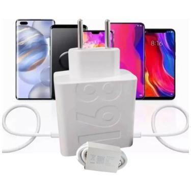 Imagem de CARREGADOR TURBO 168w DUO USB-C Compativel Motorola,  iPhone, Samsung,