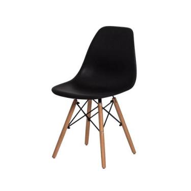 Imagem de Cadeira Eiffel Eames Coral Base Madeira - Cadeiras INC, Preto
