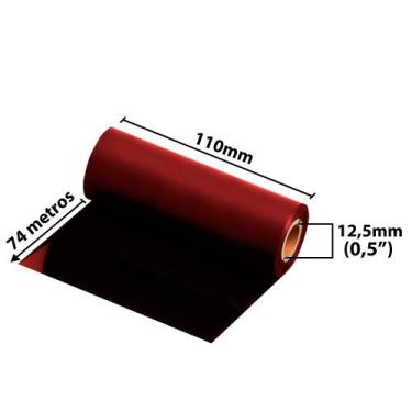 Imagem de Ribbon 110x74 M  - Misto ( cera/resina) Vermelho - Adeconex Etiquetas