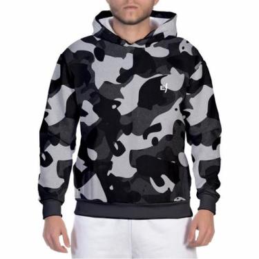 Imagem de Moletom Camuflado Masculino Blusa de Frio Com Capuz Flanelada Casaco c