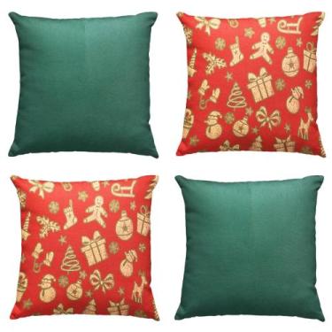Imagem de Kit 4 Capas de Almofada de Natal Natalina Decorativas 45 x 45 - Millen