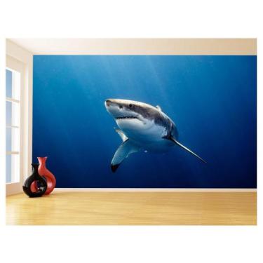 Imagem de Papel De Parede 3D Fundo Do Mar Tubarão Branco 3,5M Fm120 - Você Decor