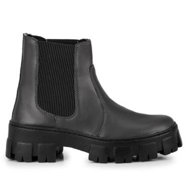 Imagem de Bota Feminina Coturno Tratorado Cano Medio Elastico - Preto - Adventur