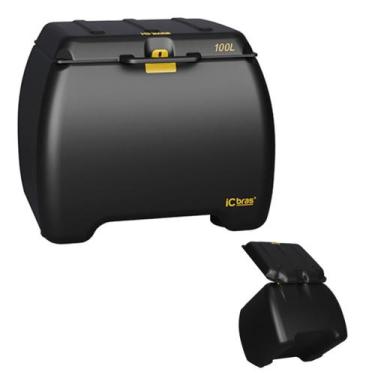 Imagem de Bau de entrega Motoboy 100lt Caixa 100 Litros Preto Entrega 100 Litros