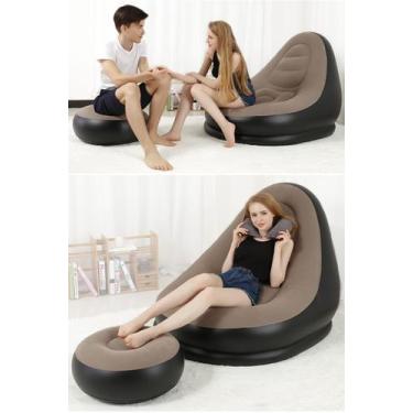 Imagem de Cadeira inflável para sala de estar, descanso dobrável com pedal para 