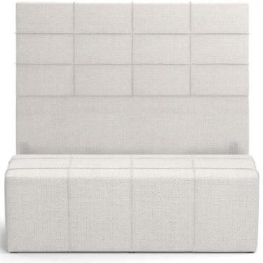 Imagem de Kit Cabeceira Cama Box Casal 140cm com Calçadeira Roma W01 Linho Champ