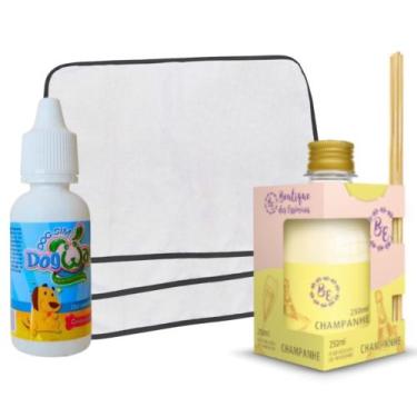Imagem de Kit 3 Tapetes Higiênicos Pet + Difusor de Ambiente 250ml Champanhe + X