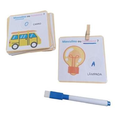 Imagem de Jogo Educativo Substantivos Feminino E Masculino 36 Cartas - T&D JOGOS