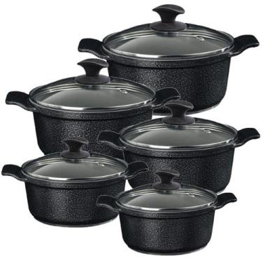 Imagem de Jogo Panela Preto Craq Antiaderente Cerâmica Javali AA 16a24