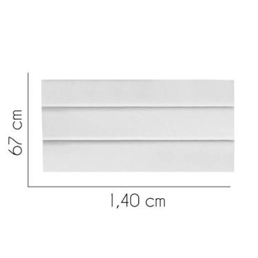 Imagem de Painel Estofada Turim 140 cm Casal Quarto para Cama Box Suede Branco -