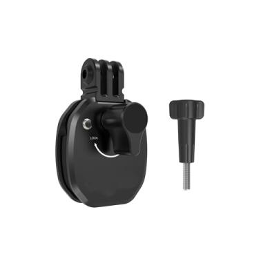 Imagem de ZLiT Braçadeira de montagem de para-brisa de motocicleta para DJI Action4 compatível com Insta360 GO3S Adaptador de suporte de montagem de para-brisa para câmera (preto)