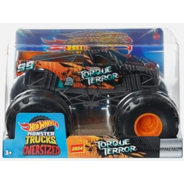 Imagem de Hot Wheeels Monster Trucks Oversized Torque Terror Orange/Black 99 New for 2024, 1:24 Scale Diecast Truck