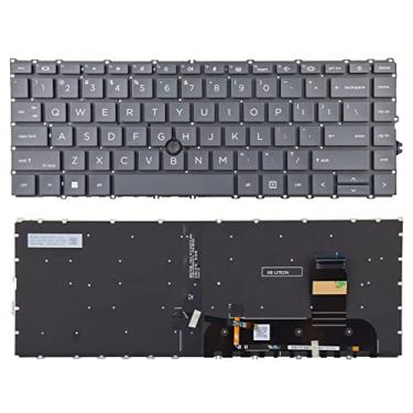 Imagem de SUNMALL Teclado de substituição compatível com HP EliteBook 745 G7 745 G8 840 G7 845 G7 840 G8 845 G8 ZBook Firefly 14 G7 ZBook Firefly 14 G8 com luz de fundo e ponteiro (sem moldura)
