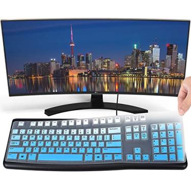 Imagem de Capa de teclado compatível com teclado Logitech K120 e Logitech MK120, capa de teclado Logitech K120 e MK120 - azul degradê