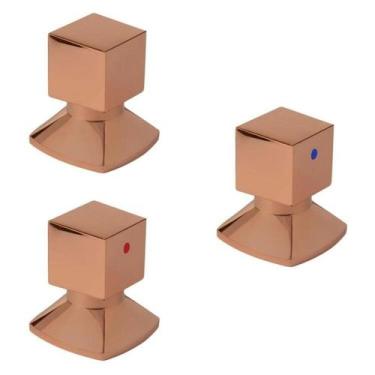 Imagem de Kit 3 Acabamentos Para Registro C46 Água Quente/Fria Ro7246 Ducon Meta