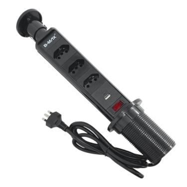 Imagem de Torre Tomada De Embutir Retrátil 20a 3 Tomadas Usb