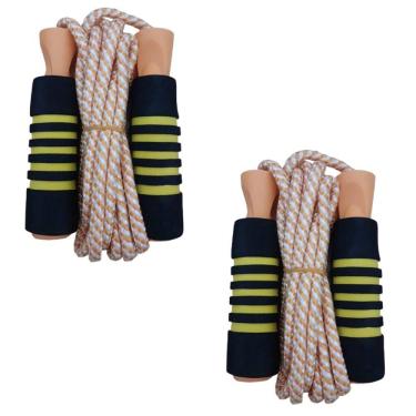 Imagem de 2 Corda De Pular Funcional Treino Cross Fitness Jump Laranja