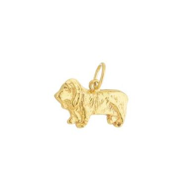 Imagem de Pingente Cachorro Basset Hound Maciço Ouro Amarelo 18 Kl - Juniorjoias