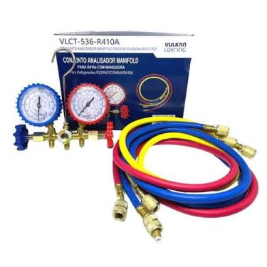 Imagem de Manifold com Mangueiras 150cm R410a R407c R22 R134a - Vulkan