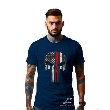 Imagem de Camiseta Personalizada Estampa Justiceiro Masculina Algodão Estampada 