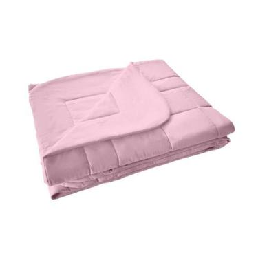 Imagem de Colcha Cobreleito Solteiro 100% Algodão Malha Rosa Arrumadinho Enxovai