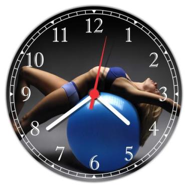 Imagem de Relógio De Parede Fitness Academias Musculação Pilates Quartz Tamanho 