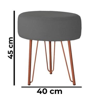 Imagem de Banquinho Tipo Puff Pé de Ferro Bronze - Trendy, Cinza