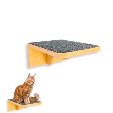 Imagem de Prateleira Para Gatos Tamanho M Degrau Com Carpete 1 Peça - BT WOOD, G
