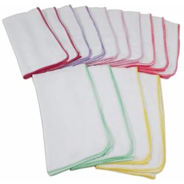 Imagem de Fralda De Pano Para Bebê Luxo Lisa 70 X 70 Cm Com Crochê - Dugu, Femin