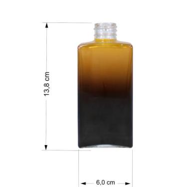 Imagem de 3 Unidades de Vidro Retangular 250ml Envel Degrade Âmbar Sem Tampa - C