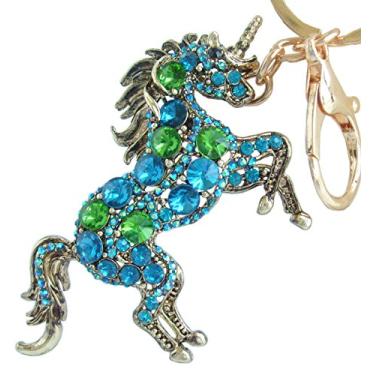 Imagem de Pingente de chaveiro de cavalo de unicórnio Sindary Austríaco, cristal único, 8,89 cm K6172