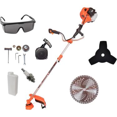 Imagem de Knakasaki Limpeza de gasolina 65 cc e 2 tempos, potente e versátil, máquina de cortar gasolina para jardim e campo, com lâmina de aço de alta resistência, desboçador profissional leve